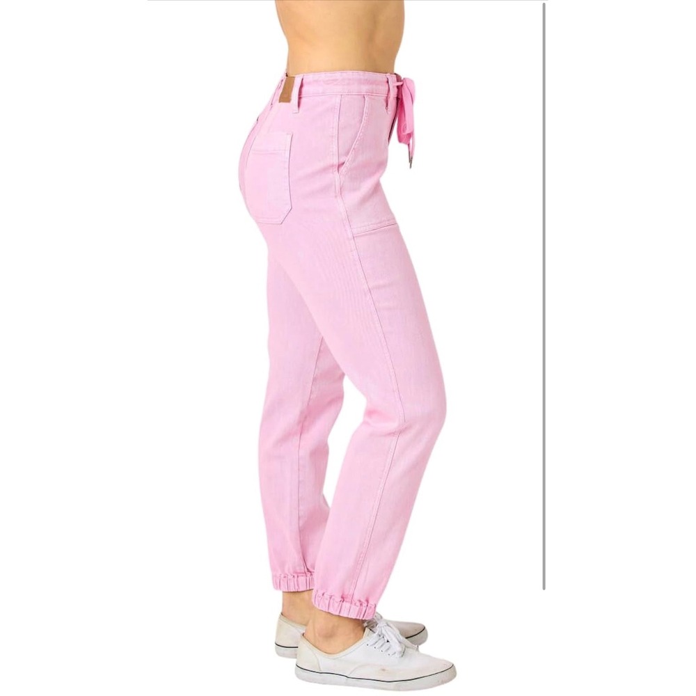 Judy Blue Pink Drawstring Jeans | Size 5/27 - Picture 3 of 9